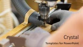  Presentation with woodworking - Amazing presentation design having production manufacture and woodworking industry backdrop and a coral colored foreground