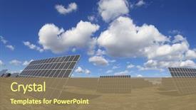  Presentation with solar panels - Cool new theme with production of renewable electrical energy backdrop and a coral colored foreground