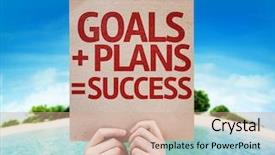  Presentation with goals - Amazing theme having production operations management - goals plans success card backdrop and a coral colored foreground