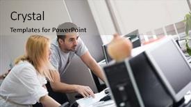  Presentation with creative production - Amazing PPT theme having production planning - young designers in the creative backdrop and a light gray colored foreground