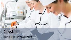  Presentation with restaurant system - PPT theme enhanced with production process of system background and a  colored foreground