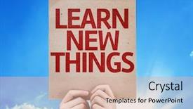  Presentation with learn - Audience pleasing slide deck consisting of productive relationship - learn new things card backdrop and a coral colored foreground