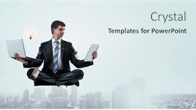  Presentation with media image - Audience pleasing PPT layouts consisting of productivity-concept-image-mixed-media backdrop and a sky blue colored foreground