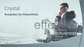  Presentation with media image - Colorful slide deck enhanced with productivity-concept-image-mixed-media backdrop and a sky blue colored foreground