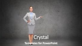  Presentation with hand palm - Slide deck consisting of promotional products - business and advertisement concept background and a gray colored foreground