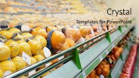  Presentation with citrus - Slides with industrial products - shelf with citrus fruits tm's background and a lemonade colored foreground