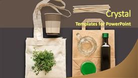  Presentation with eco paper - Presentation theme featuring products cotton paper shopping bag background and a violet colored foreground