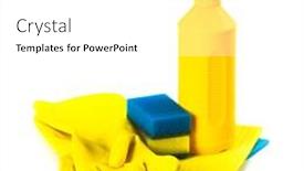  Presentation with cleaning - Slides having products for cleaning isolated on white background background and a white colored foreground