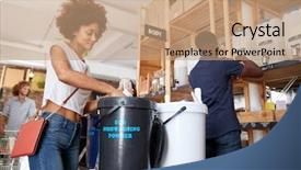  Presentation with grocery store - Presentation design having products in sustainable plastic free background and a coral colored foreground