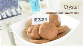  Presentation with food additives - Cool new PPT theme with products such as food backdrop and a sky blue colored foreground