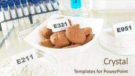  Presentation with pharmaceuticals - Beautiful presentation theme featuring products such as food backdrop and a sky blue colored foreground