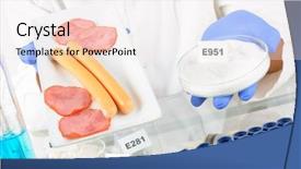  Presentation with pharmaceuticals - Presentation theme featuring products such as food background and a sky blue colored foreground