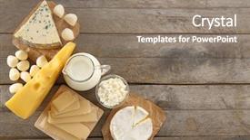  Presentation with dairy - Amazing slide deck having produit laitier - different types of dairy products backdrop and a gray colored foreground
