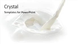  Presentation with milk splash - Slide set featuring produit laitier - pouring milk splash isolated background and a white colored foreground