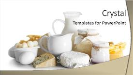  Presentation with dairy products - Presentation theme consisting of produit laitier - set of fresh dairy products background and a white colored foreground