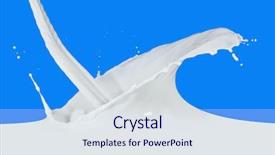  Presentation with milk splashing - PPT theme enhanced with produit laitier - splashing milk isolated on blue background and a  colored foreground
