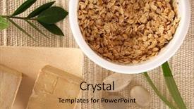  Presentation with cosmetics natural - PPT theme having prodution - spa cosmetics series cosmetics products background and a  colored foreground