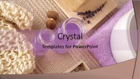  Presentation with oil products - Amazing slides having prodution - spa cosmetics series cosmetics products backdrop and a  colored foreground