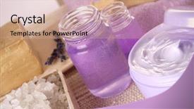  Presentation with cosmetics - Slides enhanced with prodution - spa cosmetics series cosmetics products background and a  colored foreground