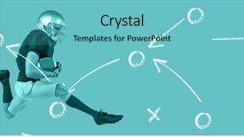  Presentation with football blue - Colorful presentation theme enhanced with profect - full length of american football backdrop and a  colored foreground