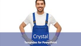  Presentation with cleaning service - Amazing slides having profession-cleaning-service-and-building backdrop and a ocean colored foreground