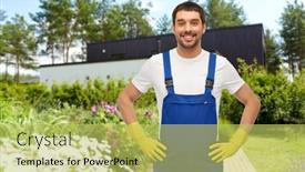  Presentation with cleaning service - Slide deck enhanced with profession-cleaning-service-and-building background and a yellow colored foreground