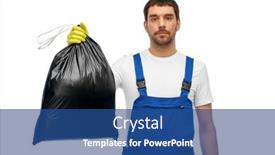  Presentation with cleaning service - Colorful presentation design enhanced with profession-cleaning-service-and-people backdrop and a ocean colored foreground