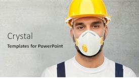  Presentation with concrete construction - PPT layouts having profession-construction-and-building-concept background and a light gray colored foreground