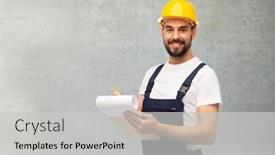  Presentation with concrete construction - Slide set enhanced with profession-construction-and-building-concept background and a light gray colored foreground