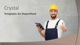  Presentation with building construction - Theme having profession-construction-and-building-concept background and a light gray colored foreground