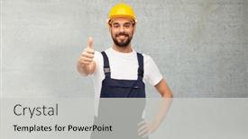  Presentation with building construction - Slide deck enhanced with profession-construction-and-building-concept background and a light gray colored foreground