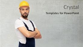  Presentation with concrete construction - Beautiful PPT layouts featuring profession-construction-and-building-concept backdrop and a light gray colored foreground