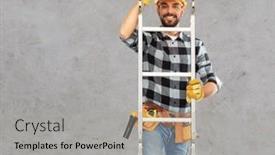  Presentation with building construction - Theme enhanced with profession-construction-and-building-concept background and a light gray colored foreground