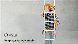  Presentation with concrete construction - Presentation theme featuring profession-construction-and-building-concept background and a light gray colored foreground