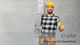  Presentation with building construction - Presentation design having profession-construction-and-building-concept background and a light gray colored foreground