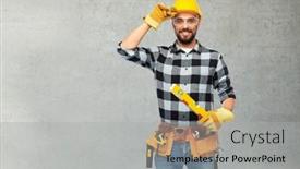  Presentation with building construction - Amazing slide deck having profession-construction-and-building-concept backdrop and a light gray colored foreground