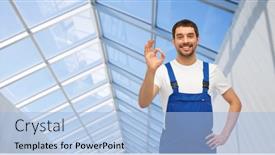  Presentation with building construction - Cool new presentation design with profession-construction-and-building-concept backdrop and a light blue colored foreground