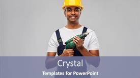  Presentation with building construction - PPT theme consisting of profession-construction-and-building-happy background and a seafoam green colored foreground