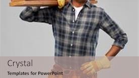  Presentation with building construction - PPT layouts enhanced with profession-construction-and-building-happy background and a light gray colored foreground