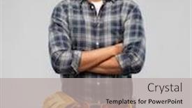  Presentation with building construction - Presentation design consisting of profession-construction-and-building-happy background and a light gray colored foreground