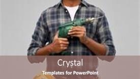  Presentation with drill - Cool new presentation design with profession-construction-and-building-happy backdrop and a coral colored foreground