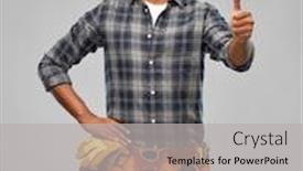  Presentation with building construction - Presentation theme enhanced with profession-construction-and-building-happy background and a light gray colored foreground