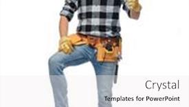  Presentation with building construction - PPT layouts enhanced with profession-construction-and-building-happy background and a white colored foreground