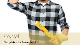  Presentation with building construction - Theme enhanced with profession-construction-and-building-happy background and a yellow colored foreground