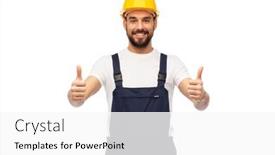  Presentation with building construction - Presentation design consisting of profession-construction-and-building-happy background and a white colored foreground