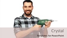  Presentation with drill - Audience pleasing theme consisting of profession-construction-and-building-happy backdrop and a soft green colored foreground