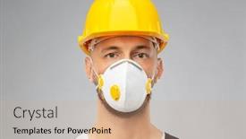  Presentation with building construction water supply - Audience pleasing PPT theme consisting of profession-construction-and-building-male backdrop and a coral colored foreground