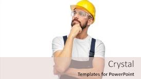  Presentation with building construction - Colorful slide set enhanced with profession-construction-and-building-thinking backdrop and a lemonade colored foreground