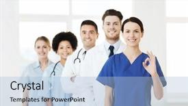  Presentation with medicine - Theme having profession gesture people and medicine background and a  colored foreground