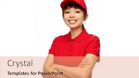  Presentation with people grief and mourning concept - Presentation design enhanced with profession-job-and-people-concept background and a coral colored foreground